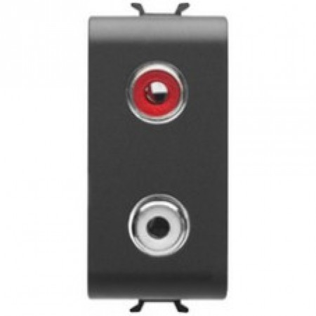 Priza RCA Gewiss Chorus Negru GW12453